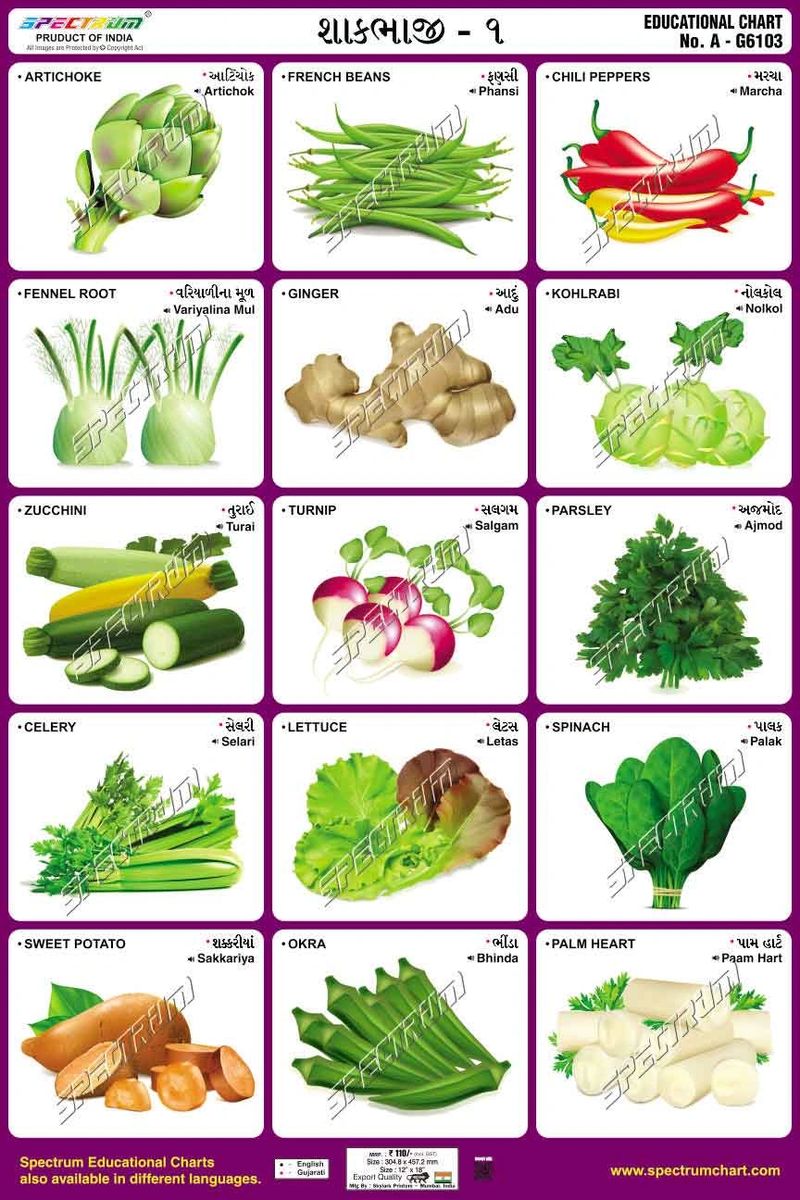 Chart Vegetables 1 Gujarati 